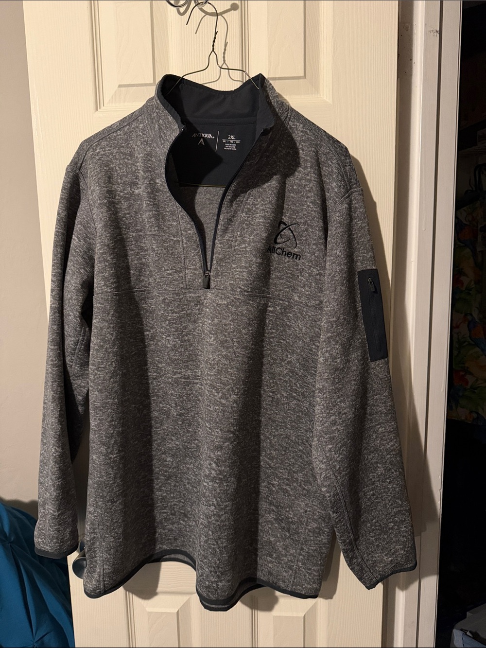 Antigua Men's Gray Heather Quarter-Zip Pullover
